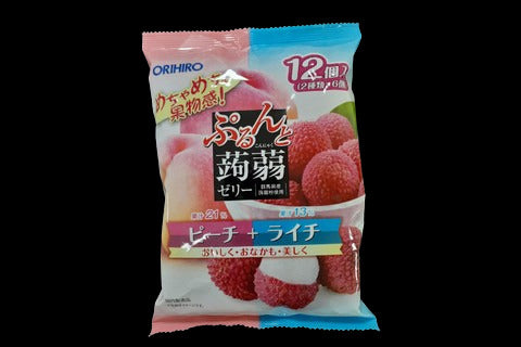 Peach & Lychee Konnyaku Jelly 12pcs.